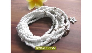 Beads Charm Bracelets Multi Strand Mono Color